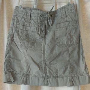Ann Taylor Loft Khaki Utility Skirt 100% Cotton Size 0